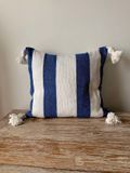 Moroccan Blue Pillow with Tassels