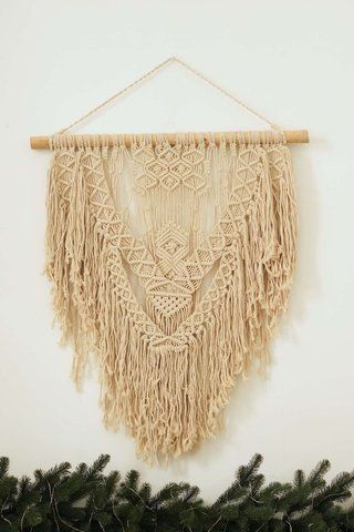 MACRAME TRIANGLE S, Beige