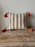 Moroccan Brown Pillow with Tassels