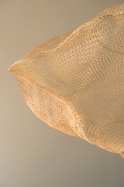 Oval Gold Metal Mesh Pendant