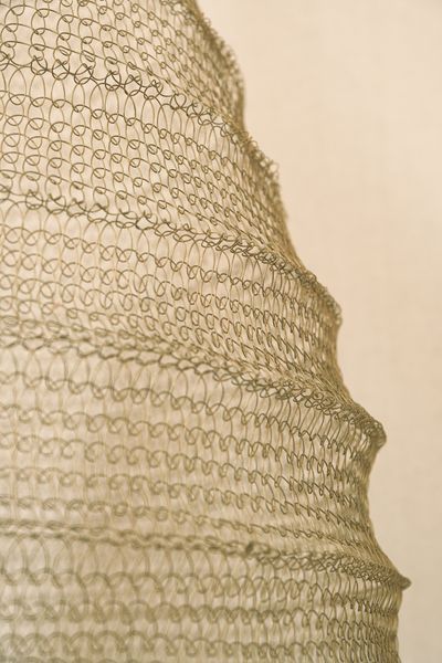 Wavy Gold Metal Mesh Pendant