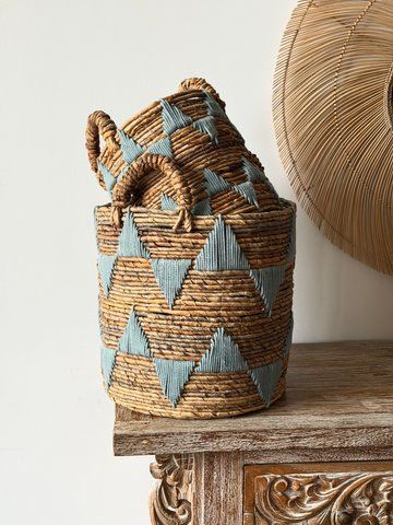 BLUE ORNAMENT BASKET SET