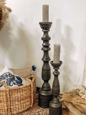 GRACE CHARCOAL M CANDLEHOLDER